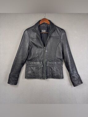 Wilsons Leather Pele Studio Vintage Women's Leather Jacket w/ Flap Pockets, S